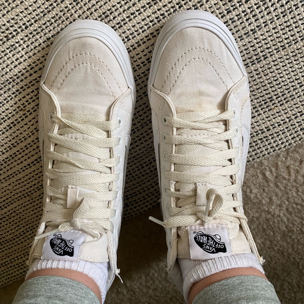 High top white vans